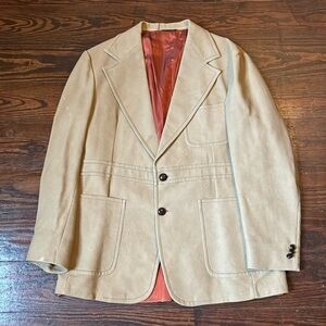 Vintage 70’s H.I.S. Suede Tan 2 Button Blazer Men’s Size M/L